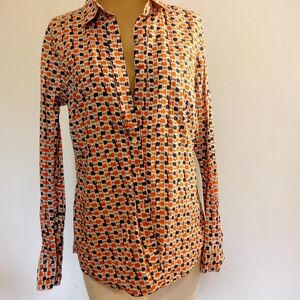 Vintage J Crew Blue and Red Patterned Shirt